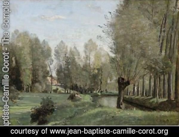 Jean-Baptiste-Camille Corot - Le Printemps Pres D'Arras, Au Bord De La Scarpe