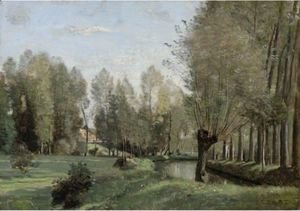Jean-Baptiste-Camille Corot - Le Printemps Pres D'Arras, Au Bord De La Scarpe