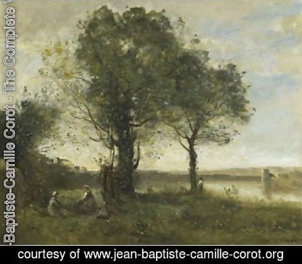 Jean-Baptiste-Camille Corot - Brume Matinale Au Marais