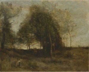 Jean-Baptiste-Camille Corot - Soir En Normandie