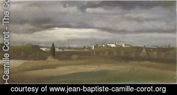 Jean-Baptiste-Camille Corot - Roman Landscape, With A View Of Monte Testaccio