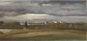 Jean-Baptiste-Camille Corot - Roman Landscape, With A View Of Monte Testaccio