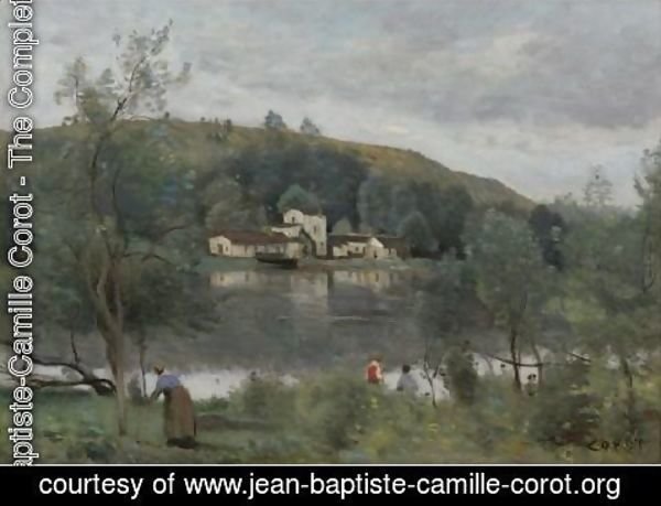 Jean-Baptiste-Camille Corot - Ville D'Avray, Pecheurs Au Bord Des Etangs