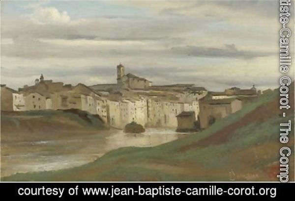 Jean-Baptiste-Camille Corot - On The Banks Of The Tiber, Rome