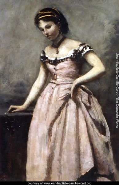 Young Woman in Pink Dress