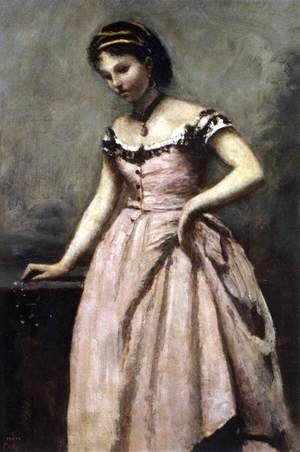 Jean-Baptiste-Camille Corot - Young Woman in Pink Dress