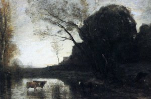Jean-Baptiste-Camille Corot - The Ford under the Bended Tree