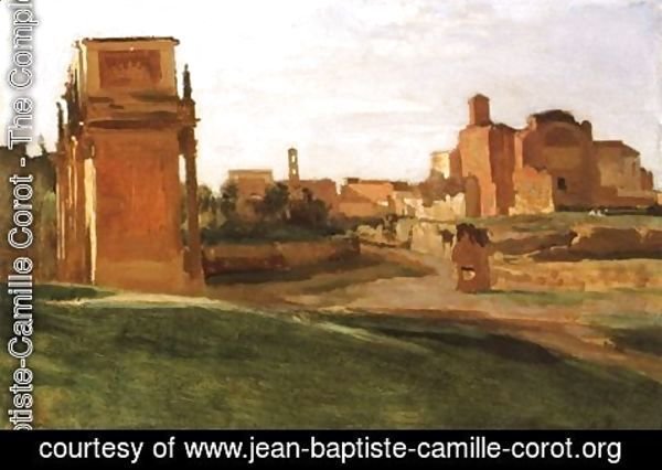 Jean-Baptiste-Camille Corot - The Arch of Constantine and the Forum, Rome